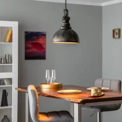 Opviq Pendellamper|Pendellamper>Hængelampe Saglam 3710 1 lyskilde Ø31cm guld antik