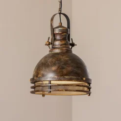 Opviq Hængelampe Saglam, 1 lyskilde, antik messing, Ø 30 cm, metal