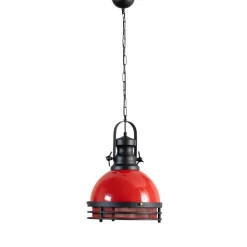 Opviq Hængelampe Saglam 3762, rød/sort, jern, Ø 32 cm