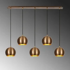 Hængelampe Sivani MR-1000, antik guld, jern, 5 lyskilder^Opviq Hot