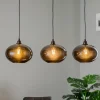 Opviq Pendellamper>Hængelampe Smoked 052 3 lyskilder lineært glas Ø27cm