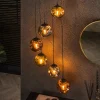 Hængelampe Stellar, guld/sølv/kobber, Ø 50 cm, glas 6 lyskilder.^Zijlstra Online