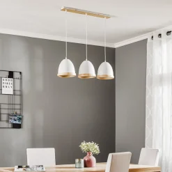 Hængelampe Studio med trædekor 3 lyskilder hvid^Eko-Light Best