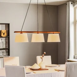 Lamkur Pendellamper>Hængelampe Sweden, 3 lyskilder, valnød
