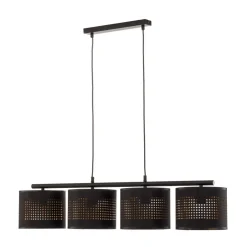 TK Lighting Hængelampe Tago, 4 lyskilder, sort/guld