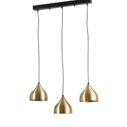 Hængelampe Tattoo 6214, guldfarvet metal 3 lyskilder lineær^Opviq New