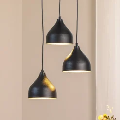 Hængelampe Tattoo 6201 3-lys rondel sort/guld^Opviq New