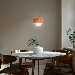 Argon Hængelampe Tina, terrakotta/opal, glas, Ø 19 cm