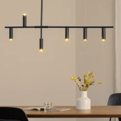 Hængelampe Trevo 6 All Black, metal, sort, GU10^ALDEX