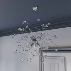 Hængelampe Trilly i krom med krystaller^ONLI Discount