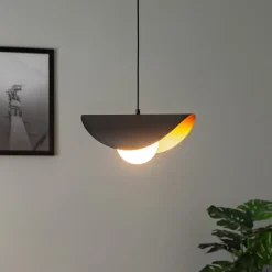 Opviq Pendellamper>Hængelampe Vatoz 2866 1 lyskilde, sort, opalglas