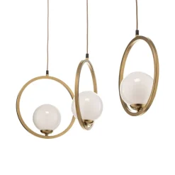 Hængelampe Vienna, opalglas, messing, 3 lyskilder^Eko-Light Clearance