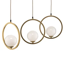 Hængelampe Vienna, opalglas, messing, 3 lyskilder^Eko-Light Clearance