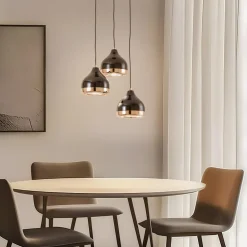 Hængelampe Yildo 6871 3 lyskilder rondel sort/kobber^Opviq Outlet