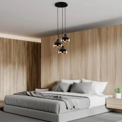 Hængelampe Yildo 6871 3 lyskilder rondel sort/kobber^Opviq Outlet