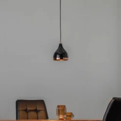 Hængelampe Yildo 7000 1 lyskilde Ø15cm sort/kobber^Opviq