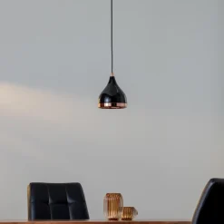 Hængelampe Yildo 7000 1 lyskilde Ø15cm sort/kobber^Opviq