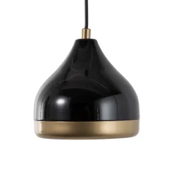Hængelampe Yildo, 1 lyskilde, sort/guld, metal, Ø 17 cm^Opviq New