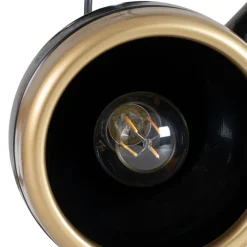 Hængelampe Yildo, 3 lyskilder, sort/guld, rund, Ø37 cm^Opviq Outlet