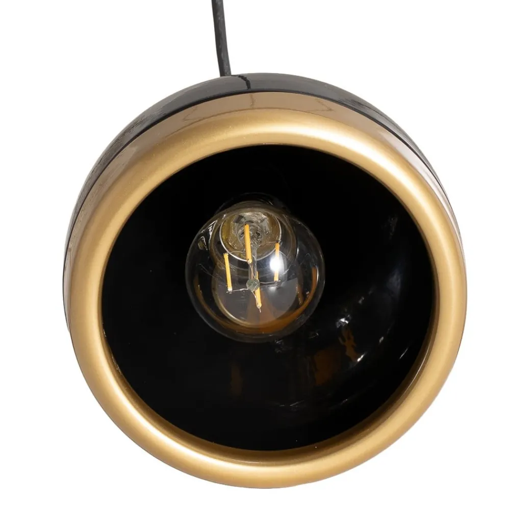 Hængelampe Yildo, 5 lyskilder, rund, sort/guld, Ø43 cm^Opviq Discount