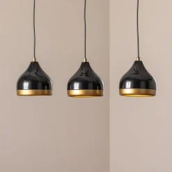 Hængelampe Yildo, lineær, 3 lyskilder, sort/guld, metal^Opviq Sale