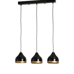 Hængelampe Yildo, lineær, 3 lyskilder, sort/guld, metal^Opviq Sale