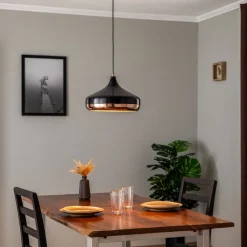 Opviq Pendellamper|Pendellamper>Hængelampe Yildo 253-S 1 lyskilde Ø36cm sort/kobber