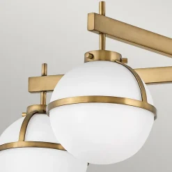 HINKLEY Hollis loftlampe, 5 lyskilder, messing/opal