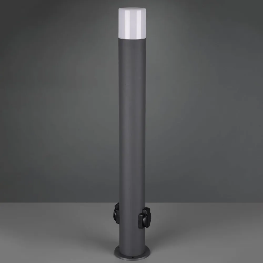 Hoosic stibelysning med stikkontakter, antracit^Trio Lighting