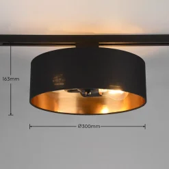 Trio Lighting Hostel skinnelampe til DUOline, sort-guld, E27