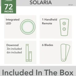 Solaria DC LED-loftventilator IP44 Ø 183^Hunter Sale