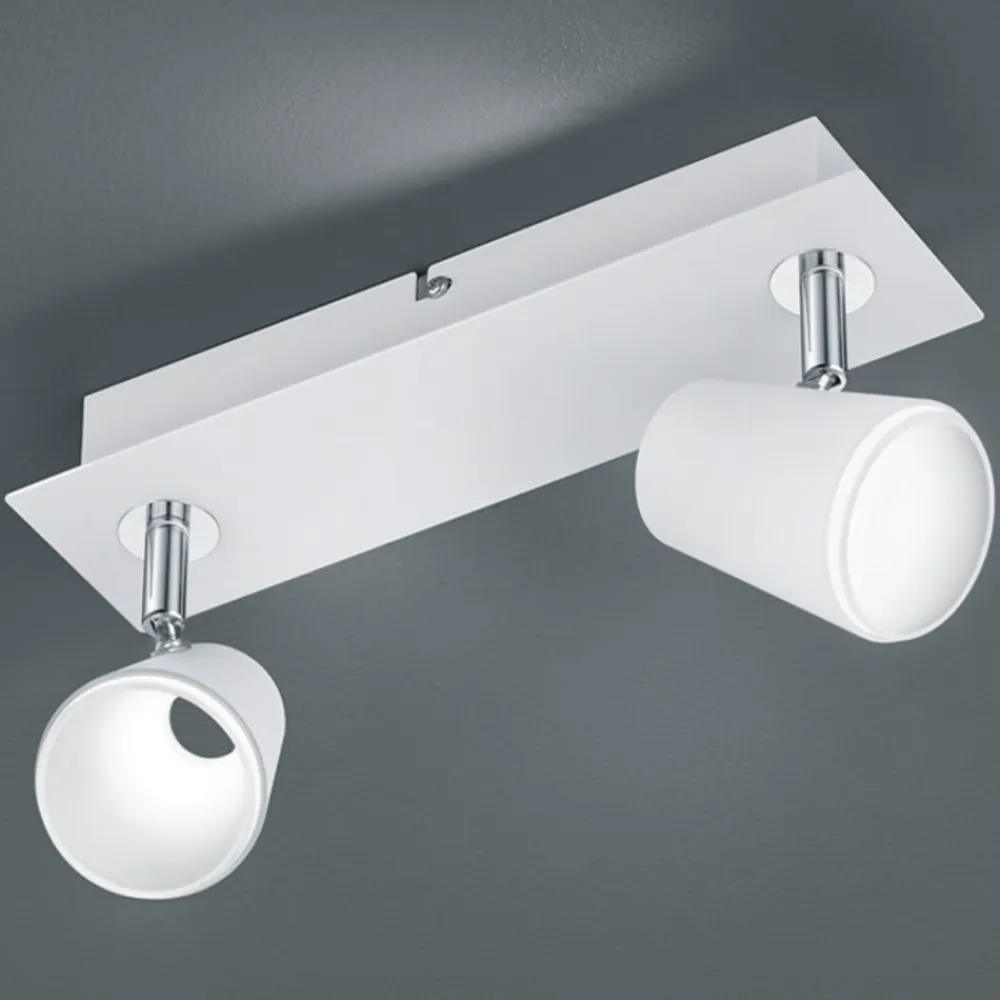 Trio Lighting Hvid kromfarvet LED-væglampe Narcos 2 lyskilder