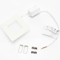 Hvid LED-indbygningslampe Klaus til indbyggede kasser^Heitronic New