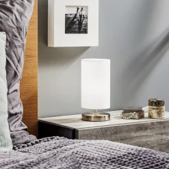 Brilliant Hvid tekstil bordlampe Clarie