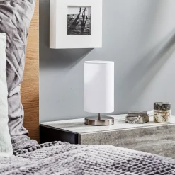 Brilliant Hvid tekstil bordlampe Clarie