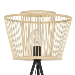 Hykeham gulvlampe, højde 129,5 cm, natur/sort, bambus^EGLO Hot