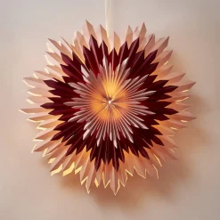 STAR TRADING Ice dekostjerne, papir, uden fatning, pink-rød