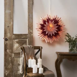 STAR TRADING Ice dekostjerne, papir, uden fatning, pink-rød