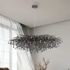 Icicle lysekrone, sort, glasophæng, længde 150 cm^Paul Neuhaus Best