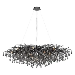 Icicle lysekrone, sort, glasophæng, længde 150 cm^Paul Neuhaus Best