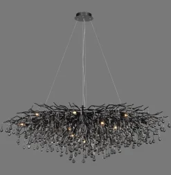 Icicle lysekrone, sort, glasophæng, længde 150 cm^Paul Neuhaus Best