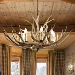 Ideal Lux Chalet lysekrone, beige, kunstharpiks, 8 lyskilder^Ideallux Online