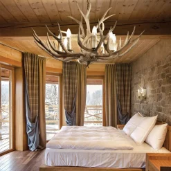 Ideal Lux Chalet lysekrone, beige, kunstharpiks, 8 lyskilder^Ideallux Online