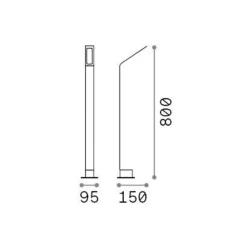 Ideallux Gadebelysning>Ideal Lux LED-vejlampe sort 3.000 K højde 80 cm aluminium