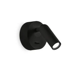 Ideal Lux LED-vægspot Bean, Ø 7 cm, sort metal/glas^Ideallux Sale