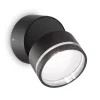 Ideal Lux Omega Round LED-væglampe, 4.000 K, sort^Ideallux Outlet
