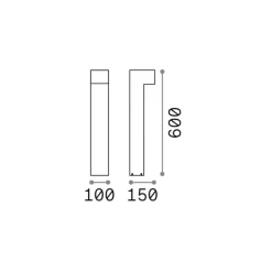 Ideallux Gadebelysning>Ideal Lux Sirio vejlampe, antracit, aluminium, højde 60 cm