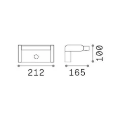 Ideal Lux udendørs væglampe med sensor Swipe grå metal 3.000K^Ideallux Online