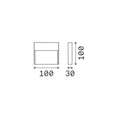 Ideallux Væglamper>Ideal Lux udendørs væglampe Dedra, antracit, 10 x 10 cm