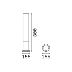 Ideallux Ideal Lux vejlampe Edo round, kaffebrun, GX53